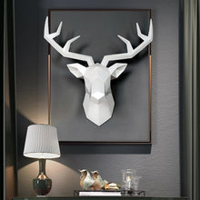 Load image into Gallery viewer, Bajouka white deer head on a black frame home decor piece