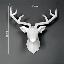 Load image into Gallery viewer, bajouka white deer head  with measurements home decor piece