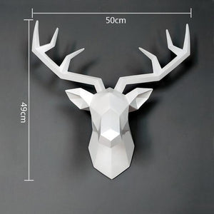 bajouka white deer head  with measurements home decor piece