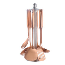 Load image into Gallery viewer, 6 rose gold utensils from the posche utensil collection FunkChez