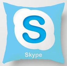 Load image into Gallery viewer, SKYPE LOGO PRINTED ON A CUSHION COVER