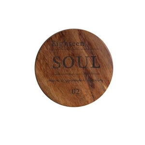 Zakka Natural Wooden Round Coaster with Engraved Soul Quote
