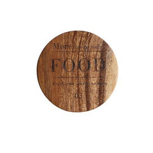 Load image into Gallery viewer, Zakka Natural Wooden Round Coaster with Engraved Food Quote