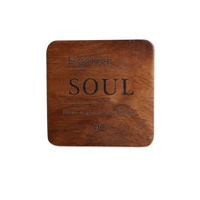Load image into Gallery viewer, Zakka Natural Wooden Square Coaster Set with Engraved Soul Quote