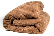 Load image into Gallery viewer, BROWN LUXURY FAUX FUR SHERPA BLANKET 