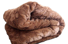Load image into Gallery viewer, BROWN LUXURY FAUX FUR SHERPA BLANKET 