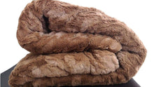Load image into Gallery viewer, BROWN LUXURY FAUX FUR SHERPA BLANKET 