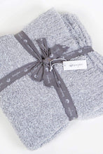 Load image into Gallery viewer, marshmallow heather grey throw blanket wrapped with a ribbon FunkChez