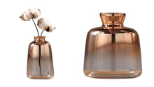 Load image into Gallery viewer, 1 set of 2 elegant rose gold glass vases