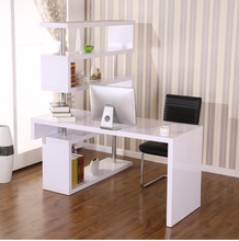 Load image into Gallery viewer, Perth - White - Fold-able Rotating Corner Desk and Shelf Combo - Only Ships to United States