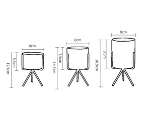 size specifications for 3 planter pots