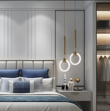 Load image into Gallery viewer, 2 Prague pendant lights hanging in a bedroom - Funkchez