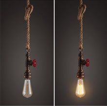 Load image into Gallery viewer, 2 AIDEN ROPE PENDANT LIGHTS DISPLAYING LIGHT ON AND LIGHT OFF