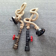 Load image into Gallery viewer, 2 AIDEN ROPE PENDANT LIGHTS LYING UNINSTALLED ON A CARPET