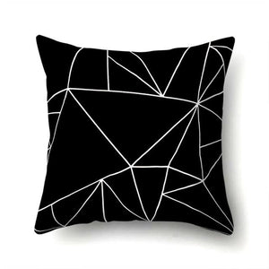 BLACK & WHITE GEOMETRIC PATTERN CUSHION COVER