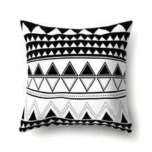 Load image into Gallery viewer, BLACK &amp; WHITE GEOMETRIC PATTERN CUSHION COVER