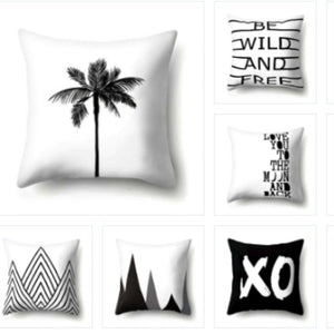 BLACK & WHITE THROW PILLOW COVERS I FunkChez