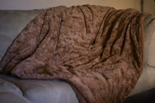 Load image into Gallery viewer, BROWN LUXURY FAUX FUR SHERPA BLANKET 