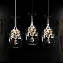 Load image into Gallery viewer, 3 cocktail chandelier lights shaped in a wine glass