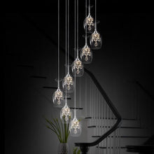 Load image into Gallery viewer, 8 cocktail chandelier lights shaped in a wine glass 