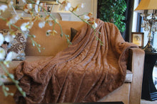 Load image into Gallery viewer, BROWN LUXURY FAUX FUR SHERPA BLANKET 
