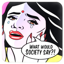 Load image into Gallery viewer, PRINTED IMAGE OF INDIAN GIRL POP ART ON A COASTER