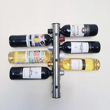 Load image into Gallery viewer, Modern Stainless steel Wall rack with 6 alcohol bottles