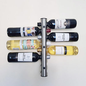 Modern Stainless steel Wall rack with 6 alcohol bottles