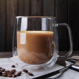 double insulated glass 250 ml with hot beverage