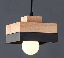 Load image into Gallery viewer, FABY TWO TONE CEILING LIGHT IN BLACK AND WOOD FINISH