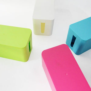 Connexion box organizer for cables in different colors - pink, yellow, white and blue
