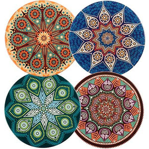 funky indian coasters set of 4