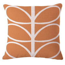 Load image into Gallery viewer, Funky orange cushion cover with white abstract leaves