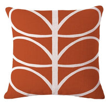 Load image into Gallery viewer, Funky red cushion cover with white abstract leaves