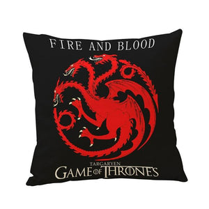 FIRE AND BLOOD GAME OF THRONES THROW CUSHION COVER