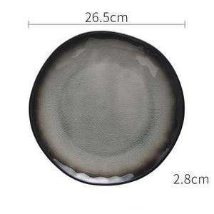 greyish black 10 inch plate from the grak dinnerware collection- FunkChez