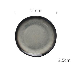 greyish black 8 inch plate from the grak dinnerware collection- FunkChez