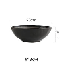 Load image into Gallery viewer, greyish black salad 9 inch  bowl from the grak dinnerware collection- FunkChez