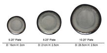 Load image into Gallery viewer, 3 sets of plate in greyish black colour from the Grak dinnerware collection - FunkChez