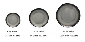 3 sets of plate in greyish black colour from the Grak dinnerware collection - FunkChez