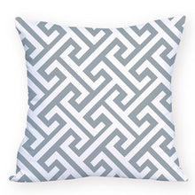 Load image into Gallery viewer, Grey and White cushion covers on cushion pillow