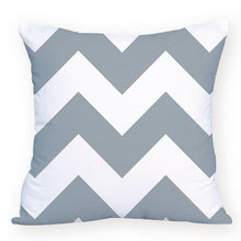 Load image into Gallery viewer, Grey and White cushion covers on cushion pillow