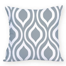 Load image into Gallery viewer, Grey and White cushion covers on cushion pillow