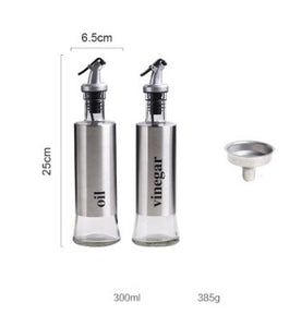 2 oil and vinegar dispensers with cork
