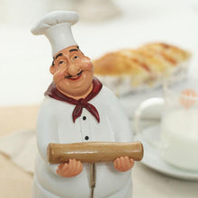 Load image into Gallery viewer, 1 chef figurine statue with a wooden cooking tool in his hands