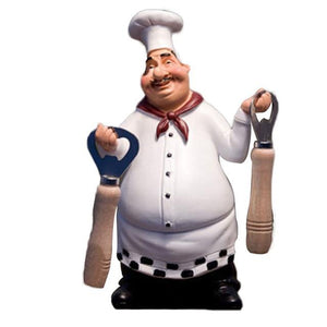 1 chef figurine statue with 2 bottle openers