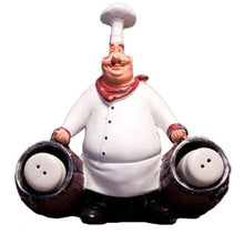 Load image into Gallery viewer, 1 chef figurine statue with a salt and pepper shaker