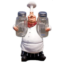Load image into Gallery viewer, 1 chef figurine statue holding a salt and pepper shaker