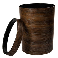 Load image into Gallery viewer, Modern Havana wood finish dustbin with ring lid
