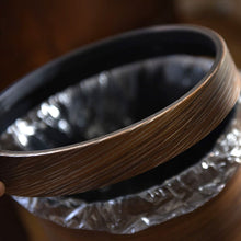 Load image into Gallery viewer, Modern Havana wood finish dustbin with ring lid for garbage bag